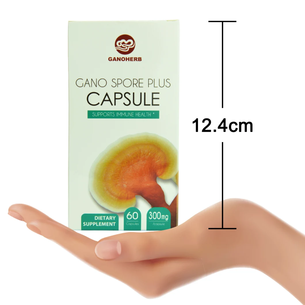 Ganoherb Organic Reishi Mushroom Spore Capsules with 100% Ganoderma Lucidum Spore Powder for Boost Immune System Vegan All Natural Non-GMO & Gluten Free 60 Vegg